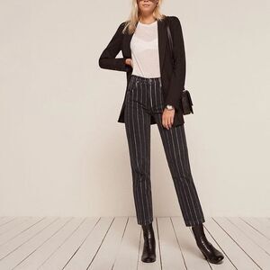 Reformation Roper Jeans in Sulu Smart Ass Stripe Midrise Crop Straight US 26